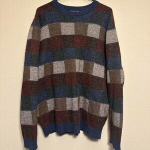 Vintage Round Tree and Yorke Multicolored Pattern Sweater